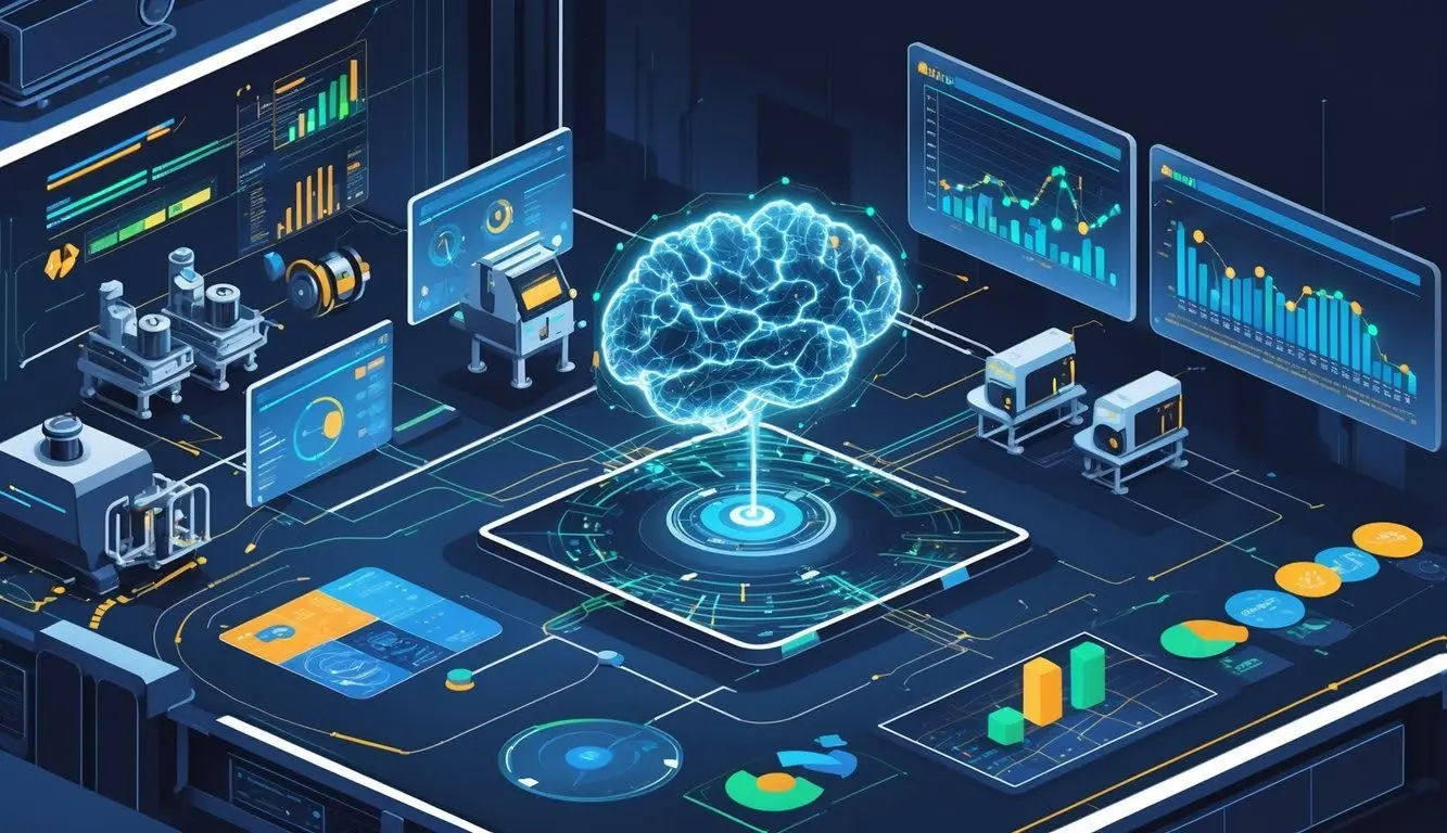 Visualization of the data-to-intelligence pipeline, connecting sensor data to machine learning models for asset health monitoring.