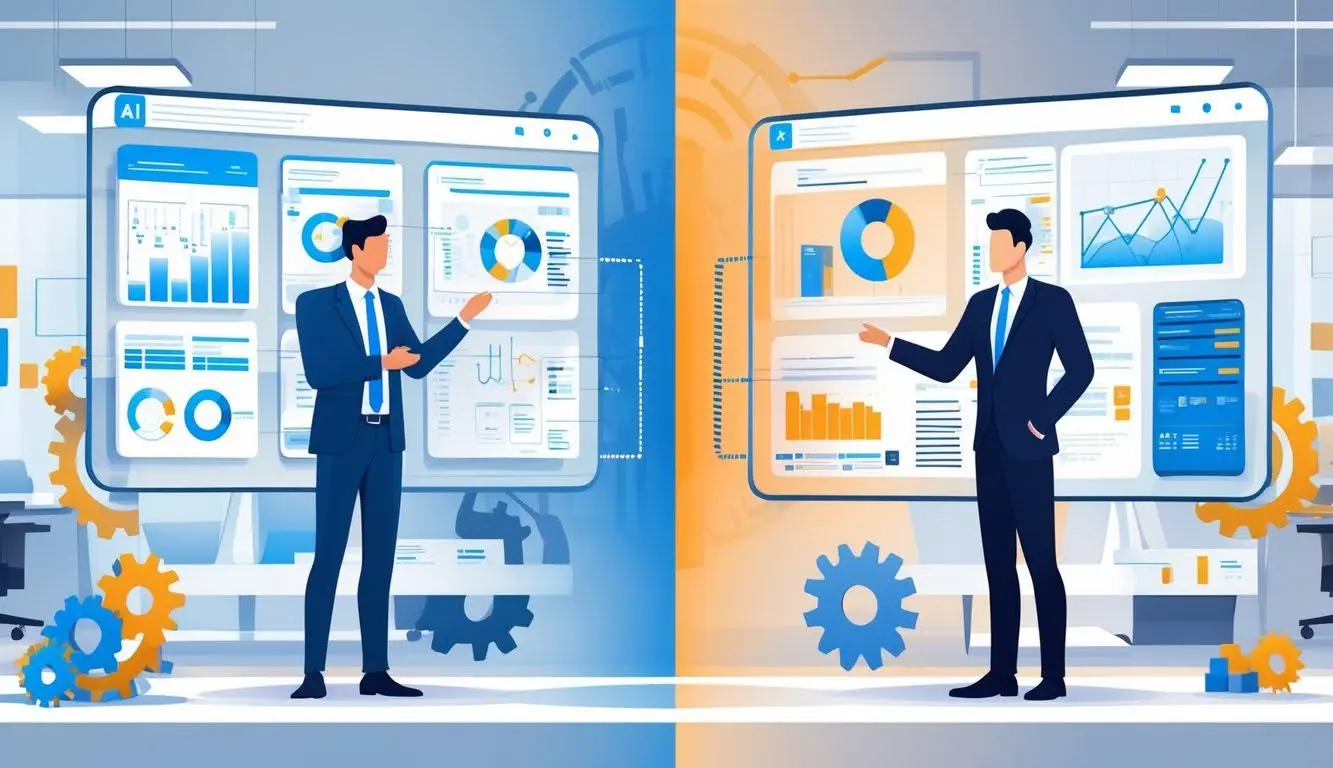 Comparison of strategic priorities: a Fractional CAIO focusing on AI analytics and governance versus a Fractional CTO managing broad engineering infrastructure.